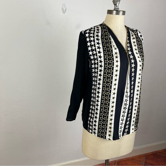 Sandro Star Zipper Printed Blouse - Picture 2 of 6